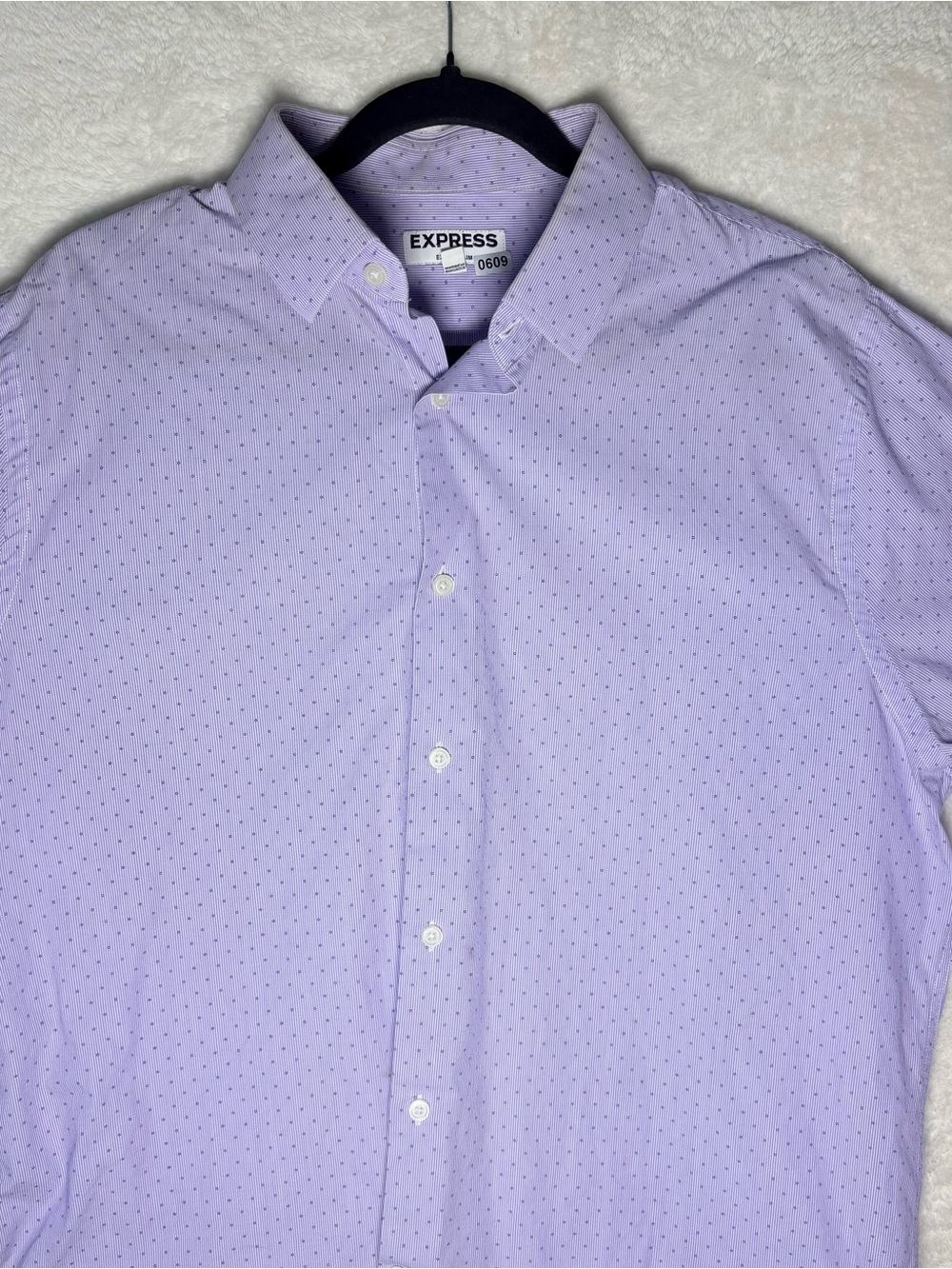 Express Men’s Light Purple Dot Dress Shirt 0609 XL extra slim